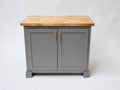 Sideboards mit Deckplatte in Holzoptik 100 x 45 x 90 cm - Grau und Naturholz - kompaktes Landhausdesign mit 2 Türen für Esszimmer