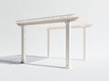 Pavillon aus Aluminium 300 x 300 x 250 cm - Weiß - Offenes Lamellendach mit klassischem Säulendesign für Garten und Terrasse