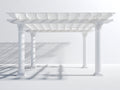 Pavillon aus Aluminium 400 x 300 x 270 cm - Weiß - Offenes Lamellendach mit klassischen Ziersäulen für Garten und Terrasse