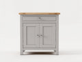 Sideboards Holzwerkstoff 90x40x85 cm - Grau Naturfarben - Landhausstil mit Schublade