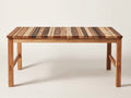 Gartentisch Holz 180x80x75 cm - Naturfarben Braun - rechteckig mit Lattenplatte