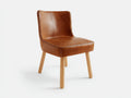 Esszimmerstühle Lederoptik ca. 53 x 58 x 84 cm - Cognacbraun - Modernes Design mit Kontrastnähten und Holzbeinen
