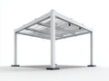 Pavillon Aluminium 400x300x250 cm - Weiß Silberfarben - modern mit Lamellendach