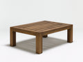 Gartentisch aus Holz 100 x 100 x 45 cm - Braun - quadratisches Lamellendesign für Terrasse und Garten