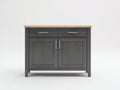 Sideboards aus Holzwerkstoff 112 x 42 x 94 cm - Anthrazit und Natur - Kompaktes Sideboard mit 2 Türen und 2 Schubladen