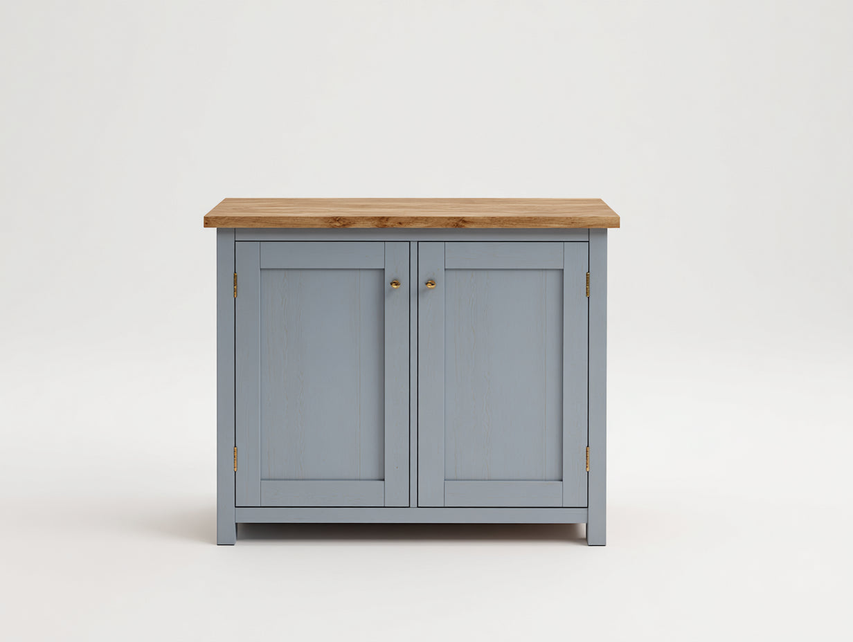 Sideboards Holzwerkstoff ca. 100 x 45 x 90 cm - Grau-Natur - Landhausdesign mit 2 Türen