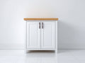 Sideboards aus Holzwerkstoff 85 x 40 x 90 cm - Weiß Eichefarben und Dunkelbraun - Zweitüriger Stauraumschrank
