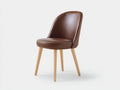 Esszimmerstühle Lederoptik 55x60x82 cm - Braun Naturfarben - modern mit Holzbeinen